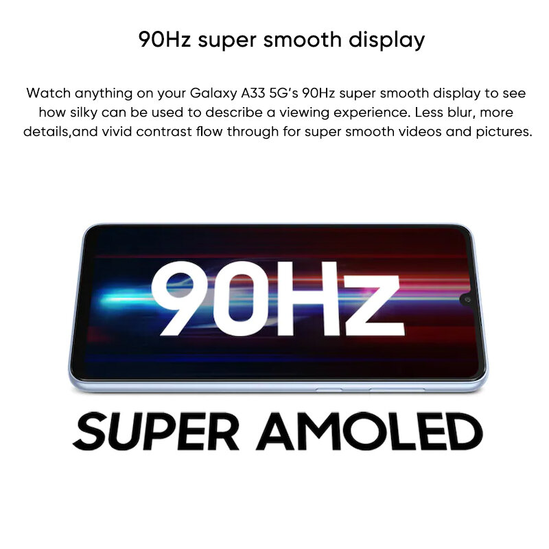 Samsung-Smartphone Galaxy A33 5G, Exynos 1280, Octa-Core, 90Hz, Écran Super AMOLED, 5000mAh, 25W, Charge rapide, Téléphone d'origine, Nouveau