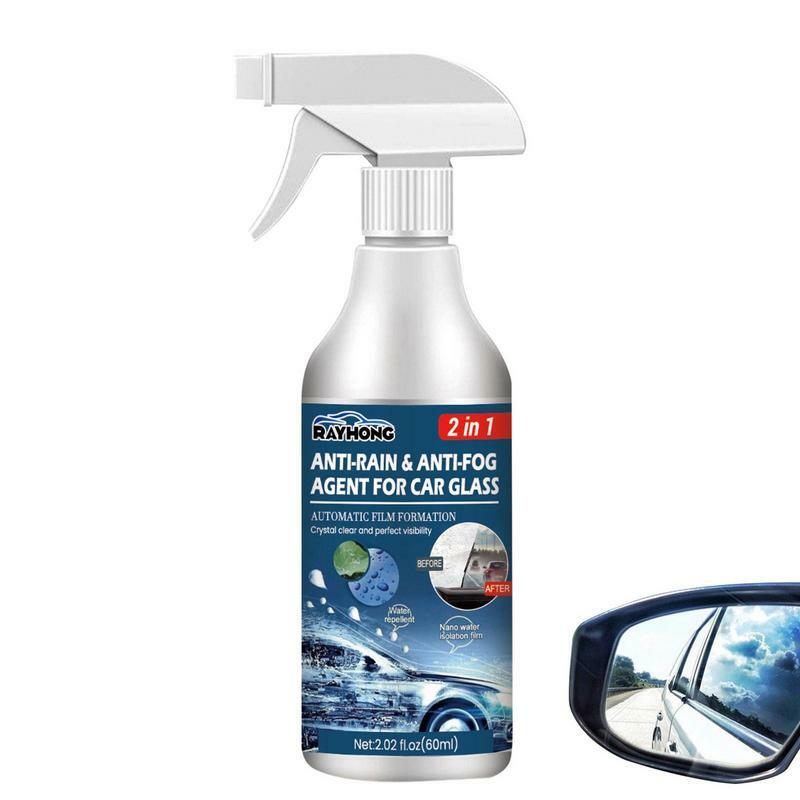 PULVERIZADOR antiniebla para parabrisas de coche, agente de limpieza de espejo retrovisor automotriz, revestimiento de película de vidrio hidrofóbico, líquido antilluvia, 60ml