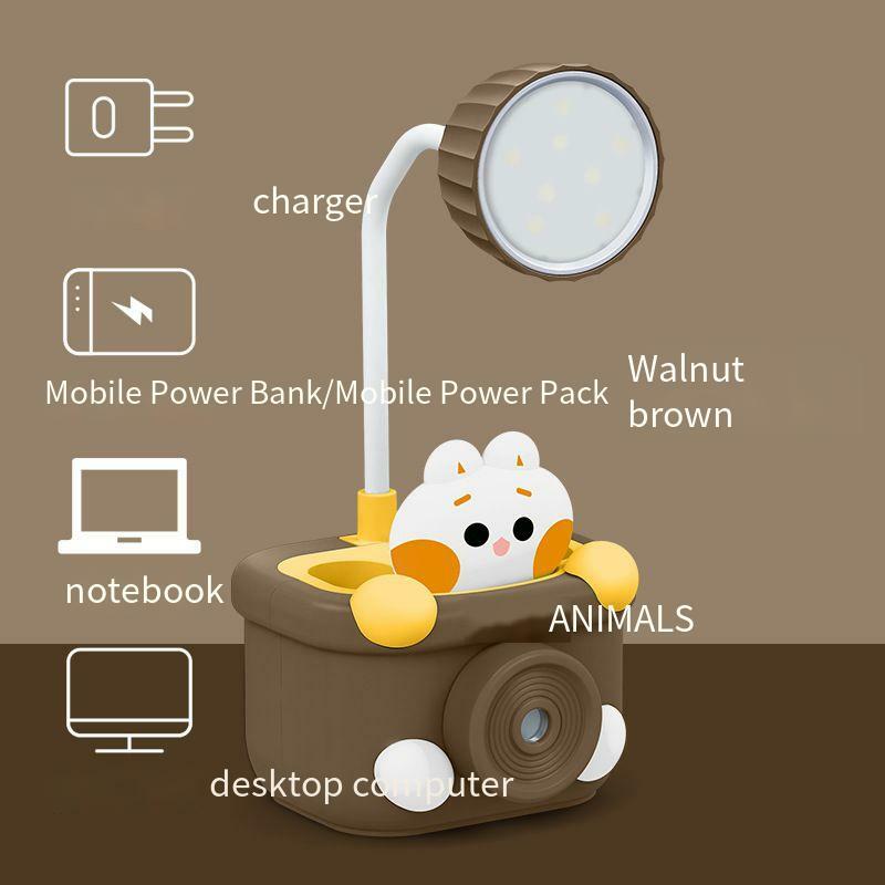 Kreatywna słodka kamera Pokonyan Mini lampa na biurko, z wejściem USB ochrona oczu mała lampka nocna ławka szkolna lampa Led prezent sprzedaż hurtowa