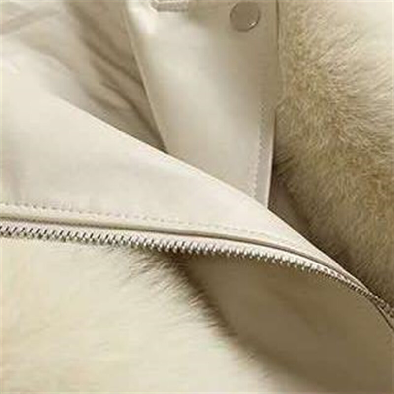 Women Winter Motorcycle Pu Leather Turn Down Collar Warm Jackets Warm Outwear Luxury Female 2024 Overcoat Faux Fox Fur Coats