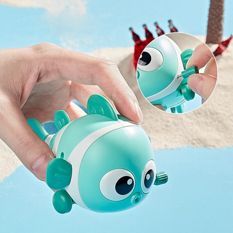 Random 2PCs Shower Bath Toy Fish Swing Bathroom Swimming Bathing ShowToy Game Classroom Incentive Party Gift For Children