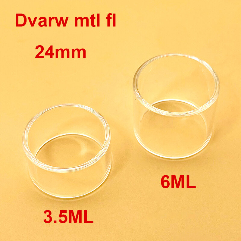 Glass Tube Transparent Glass 2ml/3.5ml/5ml/6ml Replacement Straight Glass For Dvarw MTL FL 22mm /24mm With deck and AFC Inserts