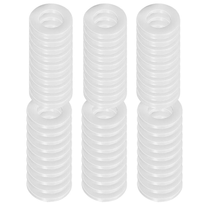 Wear resistant plastic rings for door hinges 60 pieces white color 10mm inner 15mm outer 0 5mm and 1 2mm height