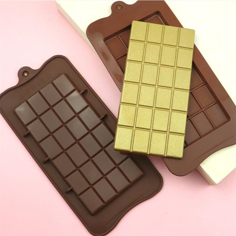 Moules à chocolat en silicone de haute qualité, ustensiles de cuisson, carrés, respectueux de l'environnement, bricolage, qualité alimentaire, 24 cavités, outils à bonbons, 1 pièce