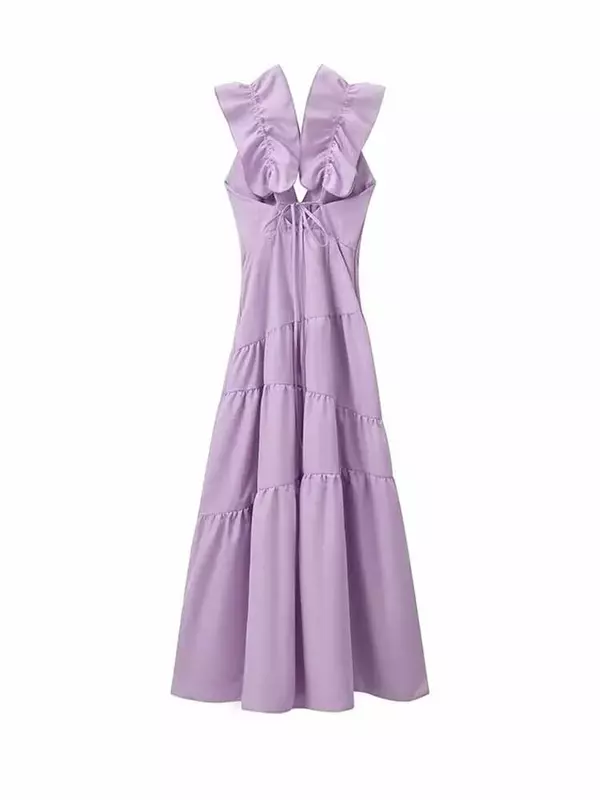 Женское плиссированное платье средней длины, Широкое Платье на бретельках с цветочным принтом, украшенное пряжкой, с открытой спиной, на шнуровке, в стиле ретро
