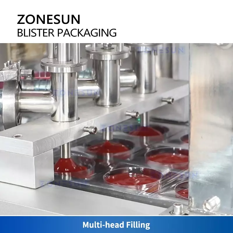 Zonesun ZS-PJZN18บรรจุภัณฑ์ถ้วยโยเกิร์ตแบบปิดได้หลายถ้วยอุปกรณ์บรรจุในถ้วย