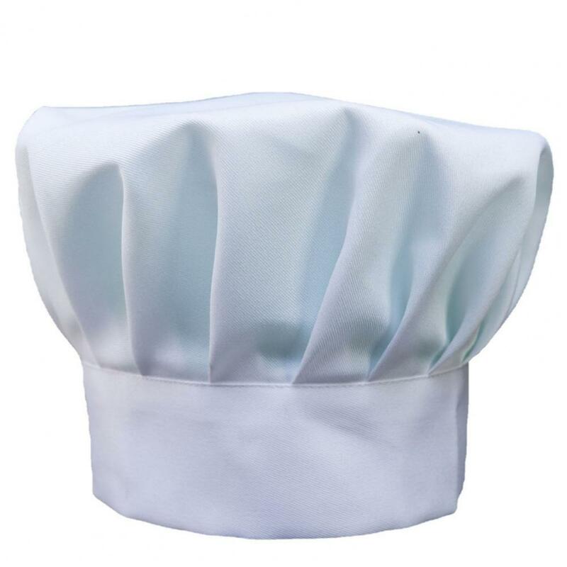 Chapeau de chef professionnel pour hommes, chapeau de chef pour le travail de cuisine, chapeau de costume de cuisine blanc solide unisexe, anti-perte de cheveux pour hommes