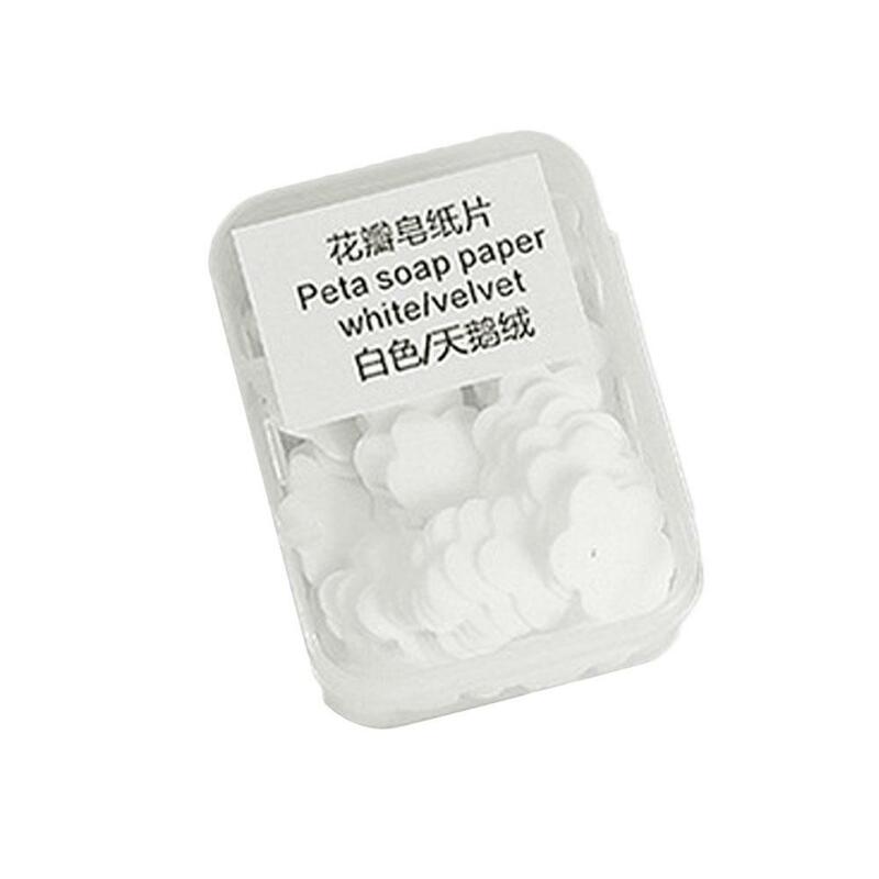 Descartável Portátil Sabão Tablets, Adequado para Viagem Sabão Papel, Pétala Flor, Desinfetante para as Mãos, Limpeza, D4A5