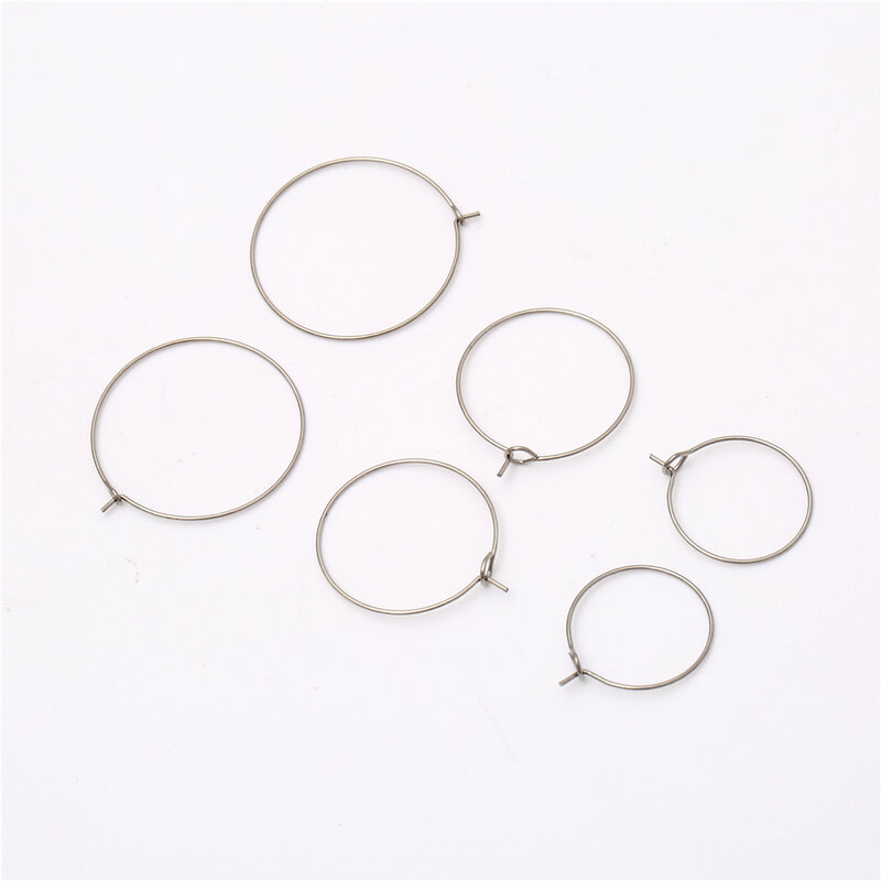 20-50Pcs/Lot  Stainless Steel Iron Hoops Earrings Circle Earwire Findings Wires Supplies DIY Jewelry Making Accessories