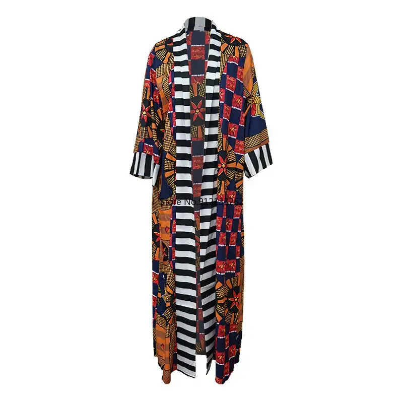 เสื้อโค้ทผ้าโพลีเอสเตอร์สไตล์แอฟริกันสำหรับผู้หญิงเดรสสไตล์ใหม่ชุดเดรสสไตล์แอฟริกันฤดูใบไม้ร่วง