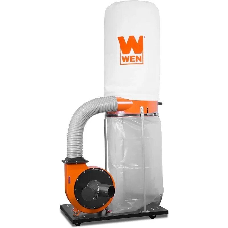 WEN DC1300 1,300 CFM 14 Amp 5 Micron Woodworking Dust Collector with POWERTEC 70136 4" Hose to 2-1/2" Hose Tapered Reducer
