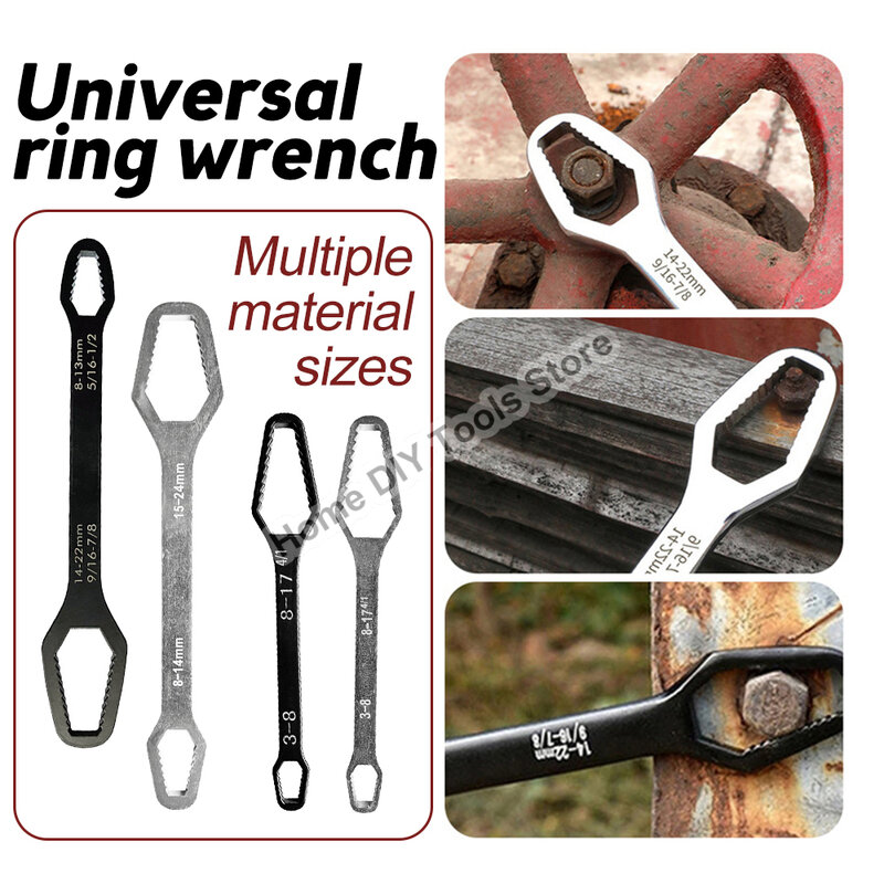 8-22mm Universal Torx Wrench Board Adjustable Double-head Torx Spanner Self-tightening Glasses Wrench Multi-purpose Hand Tool