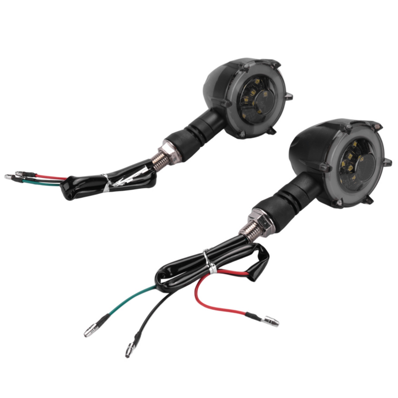 2Pcs Motorcycle Turn Signal Modified Led Two-Color Circular Streamer Turn Signal Indicator with Daytime Running Lights