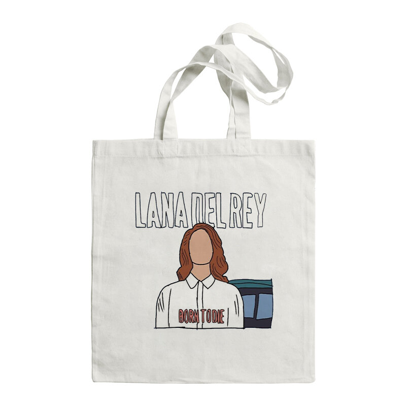 bolsa tela bolsas de compra bolso grande tote bag tela Bolso de mano de alta capacidad con estampado gráfico de Lana Del Rey para niñas, bolso de compras con estampado de dibujos animados, informal, a la moda