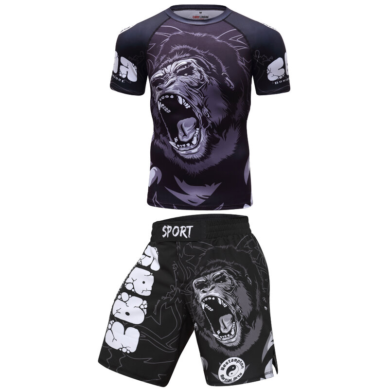 Chie Lundin Rashguard Grappling Boxing sudadera + Pantalones Jiu Jitsu para hombre, accesorios brasileños, ropa deportiva, conjuntos cortos Bjj