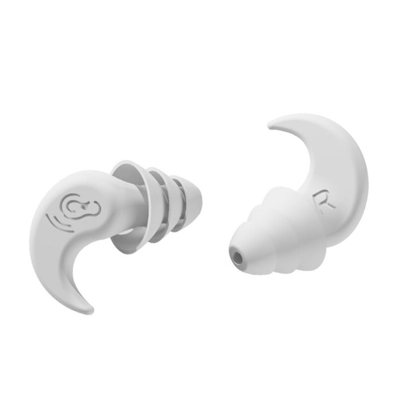 Bouchons d'oreille en Silicone souple, 1 paire, 3 couches, réduction du bruit, coniques, isolation phonique, sommeil, natation, protecteur d'oreille