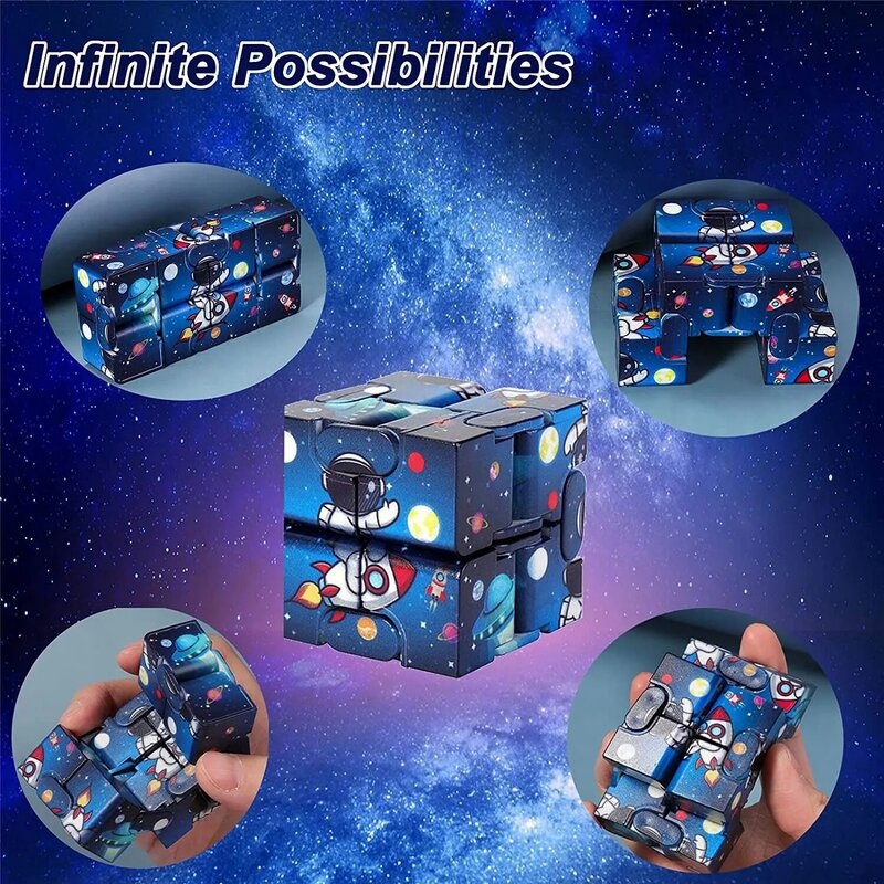 Infinity Magic Cube Starry Sky Square puzle Toys, laberinto de cuatro esquinas, juguetes para niños y adultos, descompresión relajante de mano para agregar