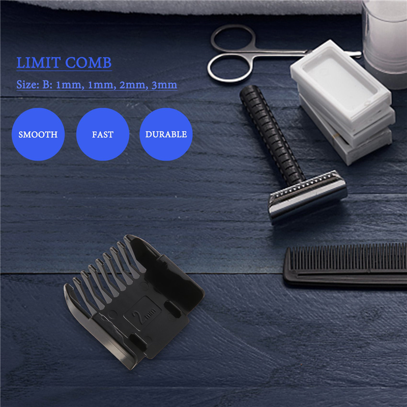 Accesorios para cortadora eléctrica, 4 piezas de corte, guía de peine, tamaño de accesorio, reemplazo de peluquero (1mm,1mm,2mm,3mm)