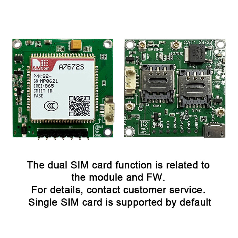 บอร์ดพัฒนา A7672S SIMCOM LTE CAT1 + 4G + 2G + เสียง + GNSS A7672S-LASE A7672S-FASE