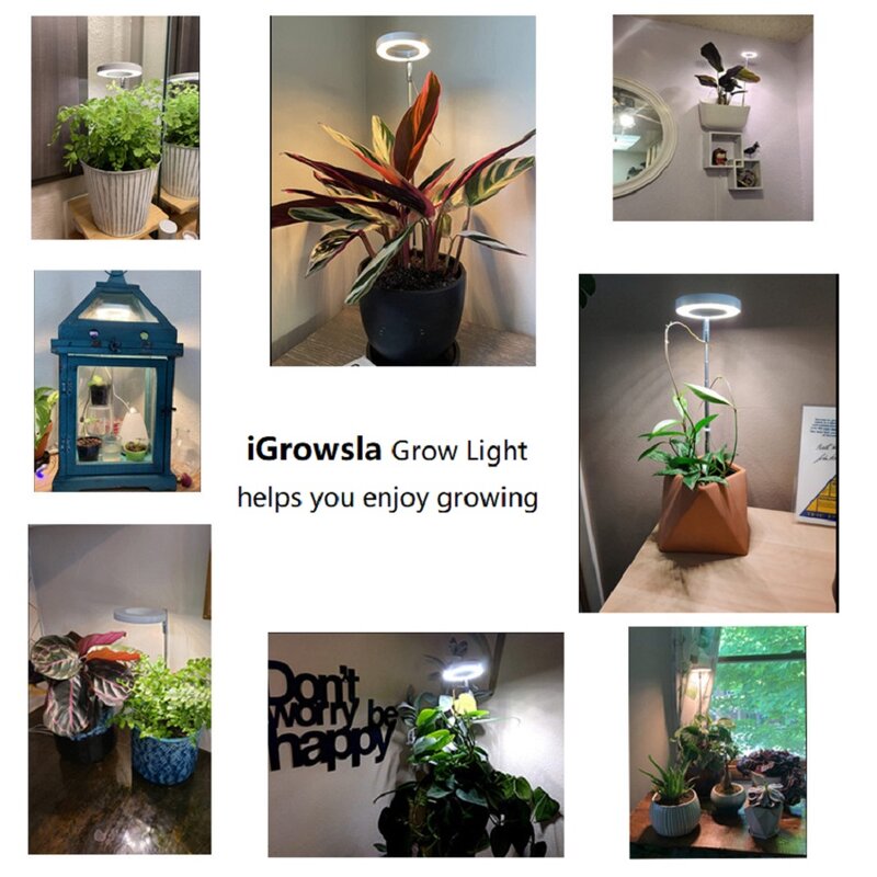 LED Ring Grow Light lampada da coltivazione a spettro completo con Timer di accensione/spegnimento automatico luci di crescita dimmerabili regolabili in altezza per piante da interno