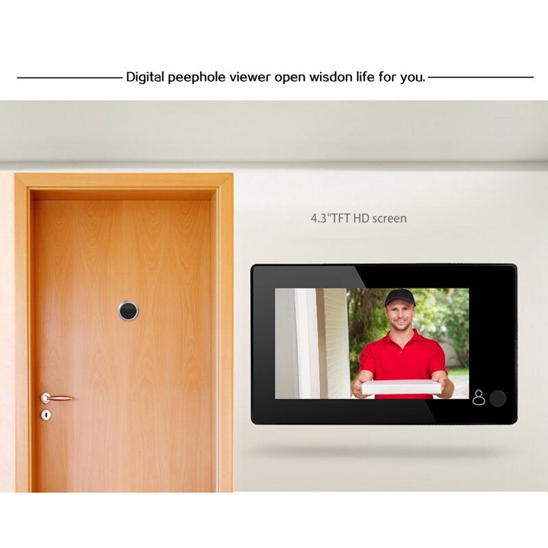 4.3นิ้ว HD Peephole 145องศากว้างมุมแบบดิจิตอล TFT สีประตูความปลอดภัยในบ้านกล้อง