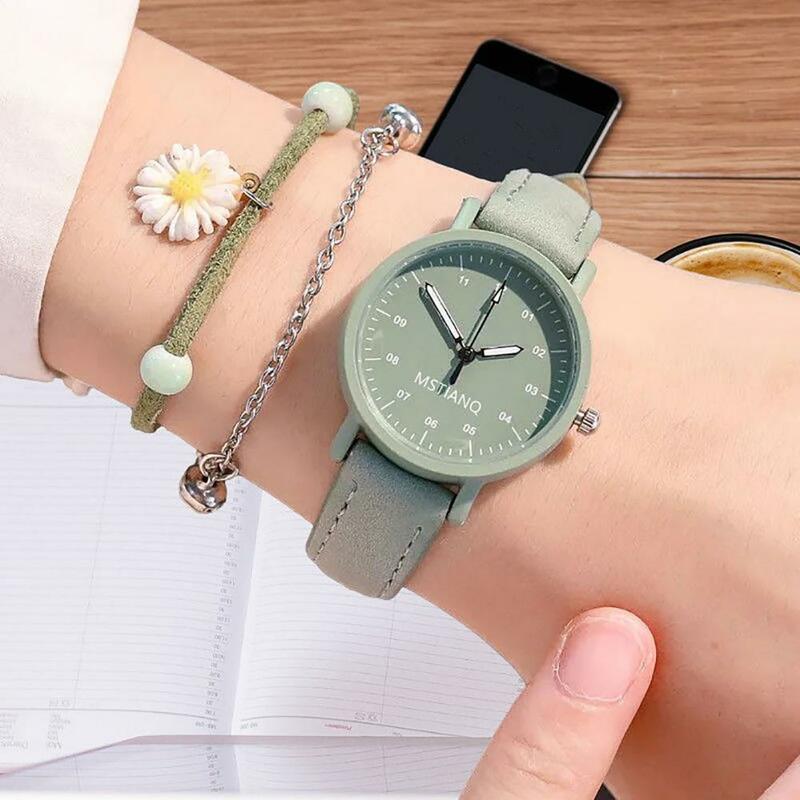 Zegarek kwarcowy okrągła tarcza ruch kwarcowy wysoka dokładność kobiet zegarek dekoracyjny prosty styl zegarek kwarcowy dla kobiet