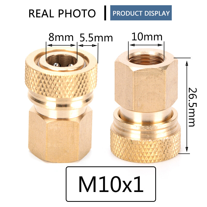 Filettatura M10x1 1/8NPT 1/8bspp femmina sgancio rapido scollegare 8mm prese accoppiatore di ricarica dell'aria raccordi in rame addensati 1 pz/set