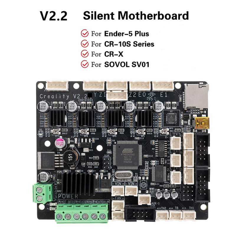 New CREALITY Original Upgraded Silent Motherboard with TMC2208 Driver Replacement Mainboard For SV01/Ender 5-Plus/CR-X/CR-10S