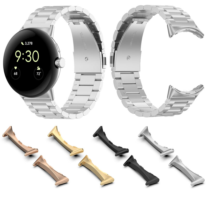 Conector de acero inoxidable para reloj inteligente, adaptador de 2 piezas para Google Pixel Watch, accesorios de pulsera