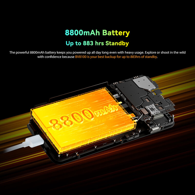 Blackview G99เฮลิโอ BV8100สมาร์ทโฟนที่ทนทานรุ่น6.5 "2.4K FHD + 120Hz 24(8 + 16)GB 50MP แรม256GB 8800MAH 45W Android 14