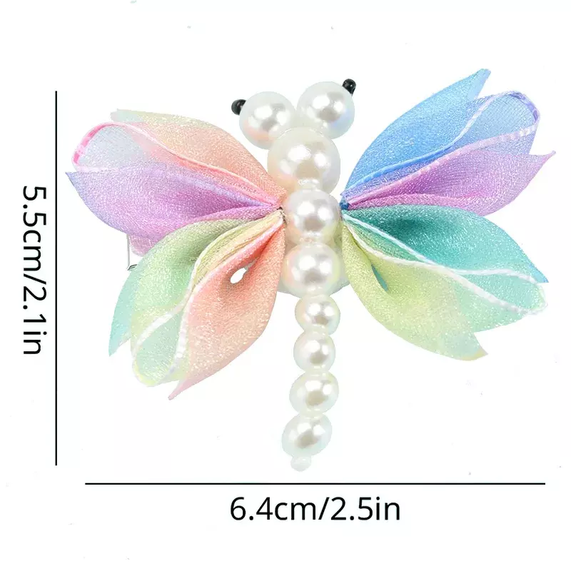 Pinzas para el pelo de mariposa con perlas para niña, horquillas para niña, pasador, accesorios para el cabello, 2 piezas