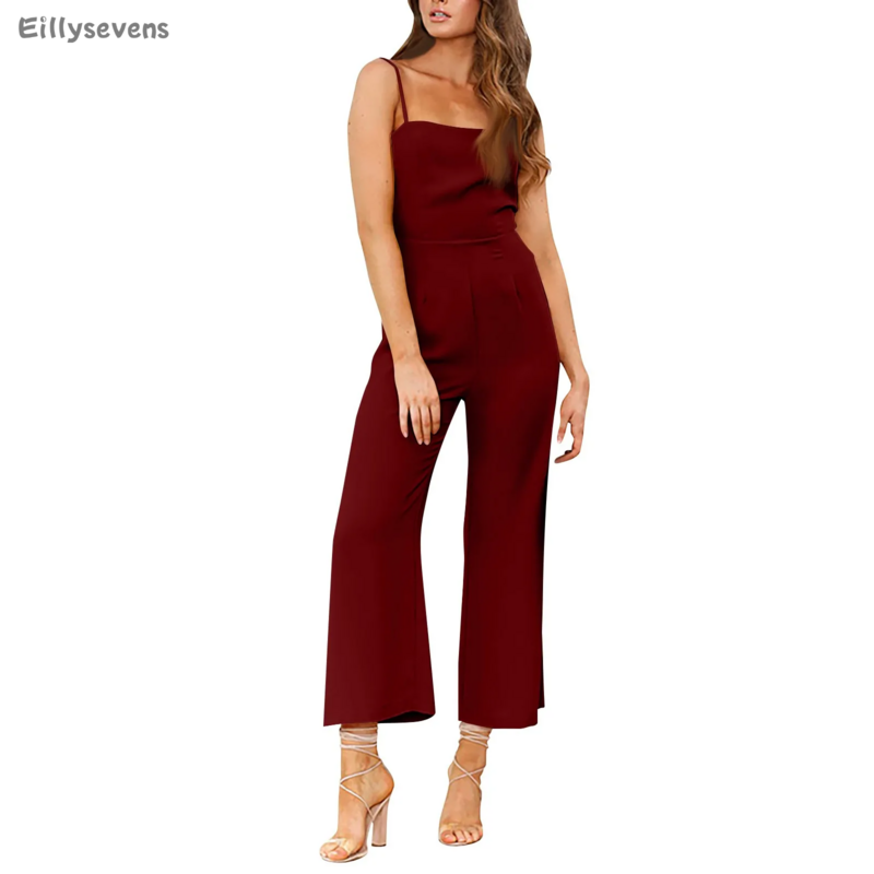 2024 new Women's high waist jumpsuit Summer Sexy Suspender-Wrapped Palazzo Pants Chest back Zipper Jumpsuits pantalones de mujer