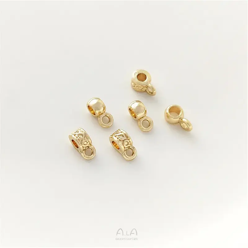 14 Karat Gold 4mm Eimer Perlen mit getrennten Perlen Hänge ringe hand gefertigte Anhänger Zubehör DIY Perlen Armband Schmuck Material