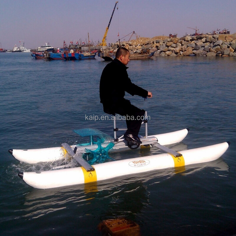 Надувной Понтонный велосипед с водяной педалью из алюминиевого сплава, электрическая рыболовная лодка для отдыха и туризма, рама из алюминиевого сплава