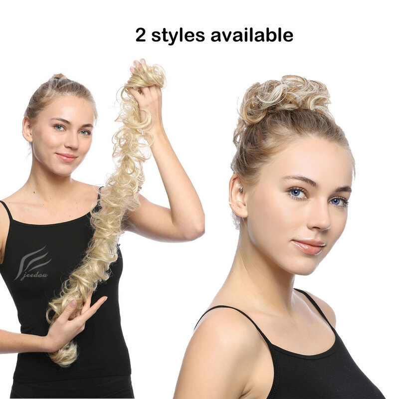 Zolin Sanggul rambut cepol sintetis berantakan, ikat rambut Sanggul donat tali elastis bantalan karet Sanggul Updos