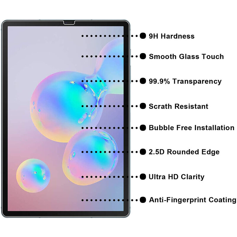 Película protetora de tela de vidro temperado para samsung galaxy tab s6 10.5 2019 sm-t860 sm-t865 t860 t865 tablet, 3 pacotes