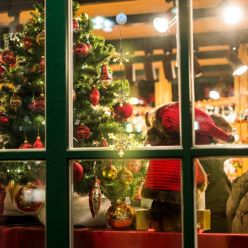 Luces LED navideñas para ventana, decoración colgante navideña, funciona con pilas, decoración interior para paredes de Porches