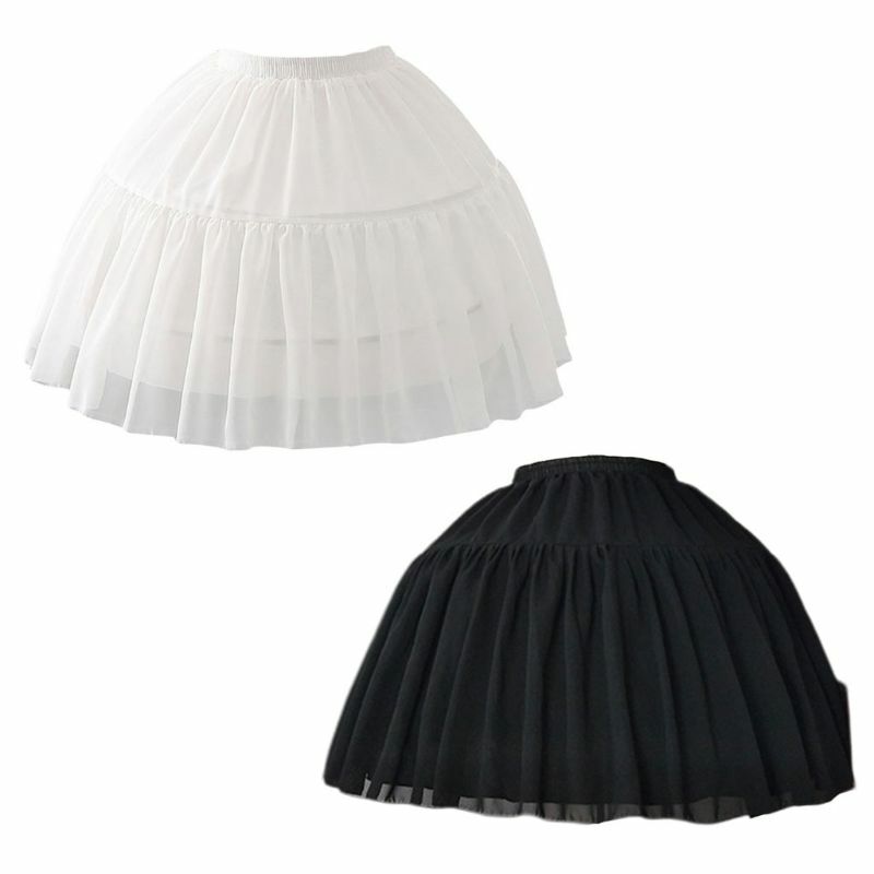 Короткая юбка с рыбьим козырьком для косплея, Милая юбка лолита Кармен с нескользящей подкладкой для девочек, регулируемая Нижняя юбка N84D