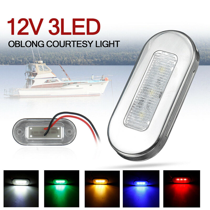 2ชิ้นโคมไฟ LED ท้ายเรือเรือเดินทะเลโคมไฟหาง LED สีขาวเย็นอุปกรณ์เสริมสำหรับเรือยอชท์ไฟมาร์กเกอร์พร้อมโครเมียม