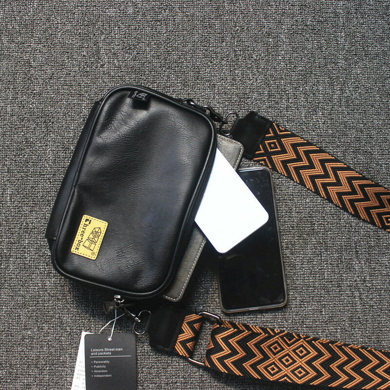 Vintage Leather Men's Crossbody Bag Fashion Shoulder Bag Casual Man Strap Handbag High Quality Male Messenger Bag
