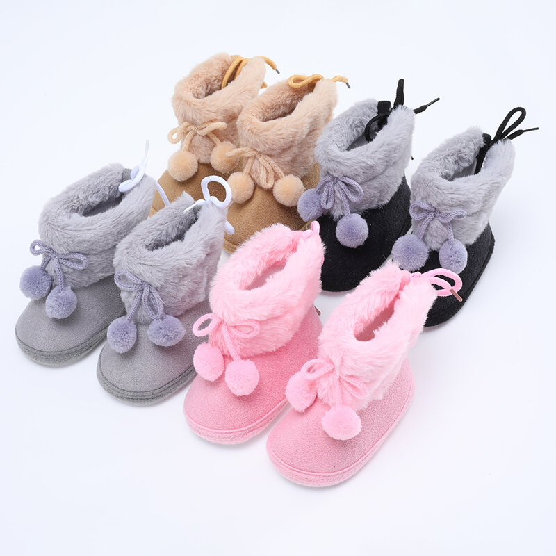ベビーブーツ,男の子と女の子のための暖かいブーツ,柔らかい靴底,幼児のための毛皮,0〜18mの赤ちゃんのための