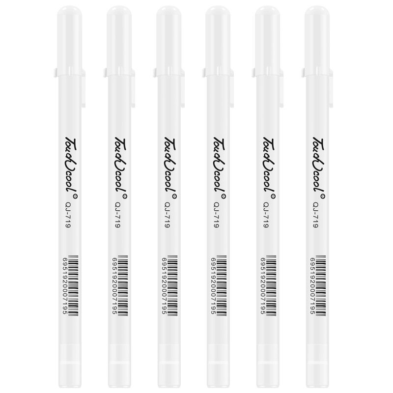 Набор белых маркеров манга, 5 шт., 0,8 мм перманентные чернила, ручка для скрапбукинга и шин, водонепроницаемые школьные принадлежности, канцелярские принадлежности, ручка-кисть для творчества