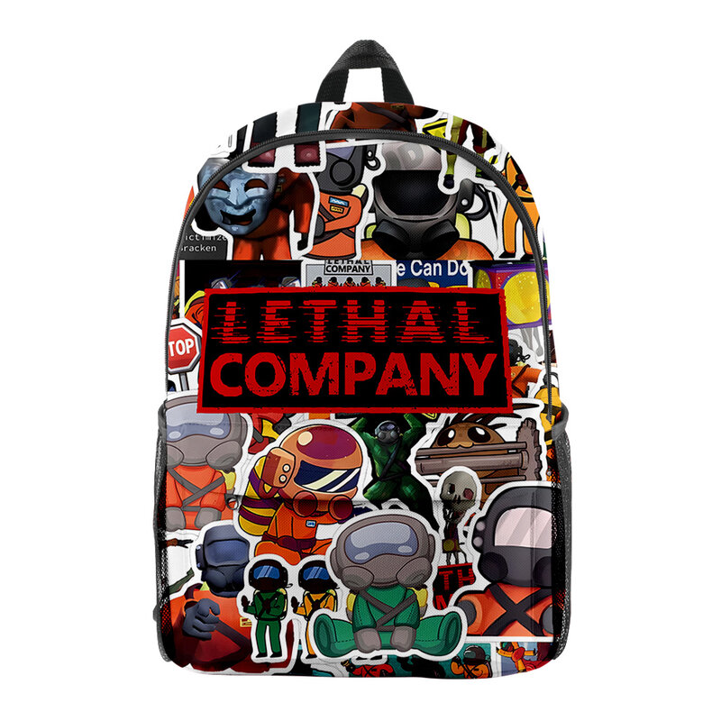 Empresa letal mochila escolar unisex, mochila estudantil, mochila de viagem casual, mochila zipper, Harajuku Bag, jogo, 2024