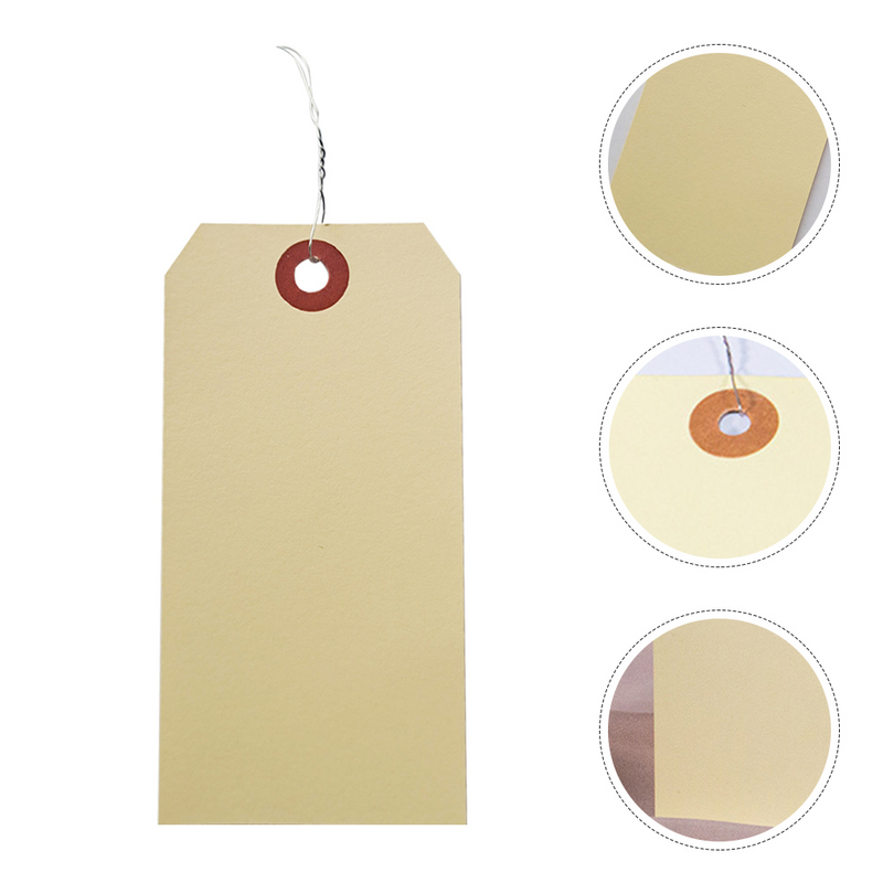 Etiquetas de papel com fio com ilhó, adequado para envio do fio Cardstock, grande embalagem, preço