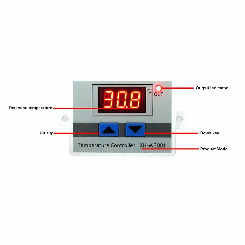 مخرج مرحل ، جهاز تحكم رقمي في درجة الحرارة W3001 ، 12 فولت ، منظم حراري ، منظم حرارة مع سخان ، مفتاح تحكم في المبرد