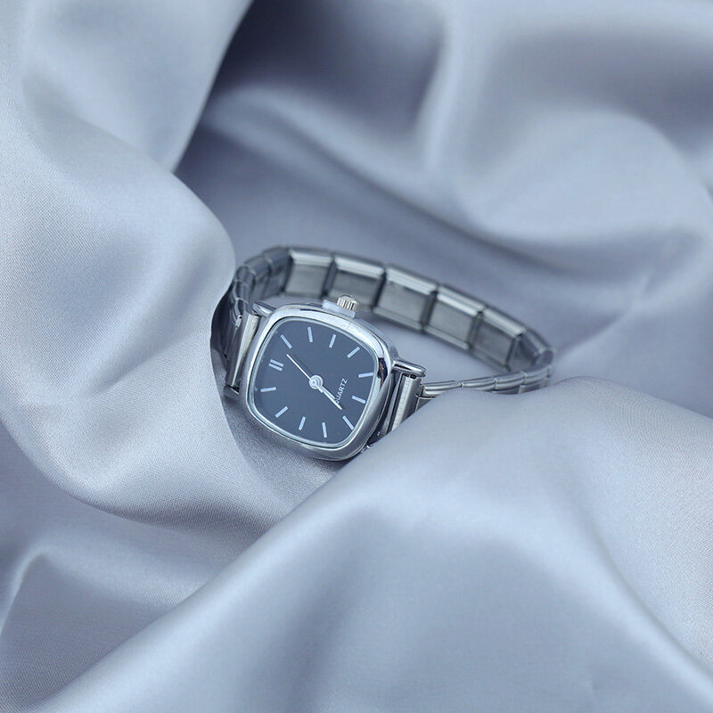 Hapihip 2024 moda damska ze stali nierdzewnej kwadratowa biała czarny zegarek bransoletka na imprezę przyjaciel żona prezent biżuteria na urodziny G001