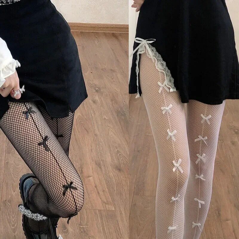 Sexy malha arrastão calças justas para mulheres, meias, meia-calça, arcos, transparente, gótico, festa, clube, branco, preto, rede, meias, lingerie