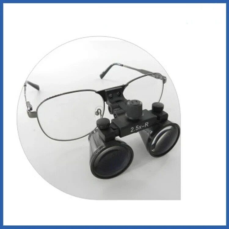 Lupa 2.5x binocular, acessórios cirurgia dentária, lente óptica