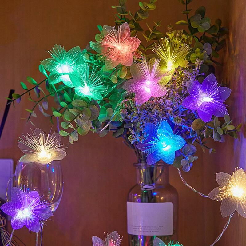 Lampu pesta dekoratif, lampu tali Led warna-warni bunga buatan dioperasikan dengan baterai untuk pesta Natal Hari Valentine