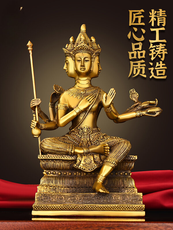 Cobre puro Brahma Phra Phrom Decoração